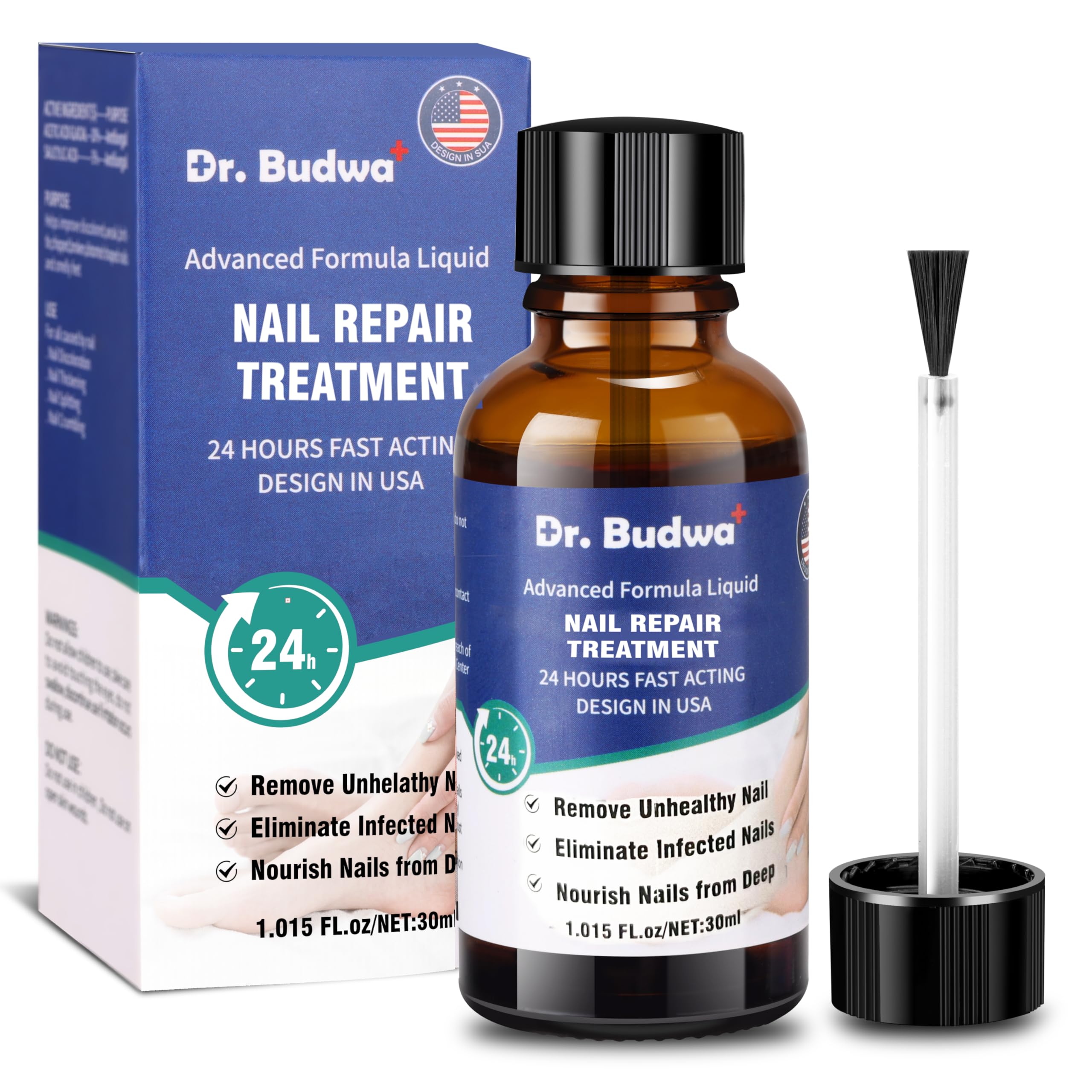 Dr. Budwa Extra Strength Toenail Treatment - Repair for Athletes Foot, Thick, Broken & Discolored Nails | Premium Nail Refresher Liquid | Effective Solution for Fungal Infections & Nail Restoration | Perfect for Daily Foot Care & Post-Workout Recovery