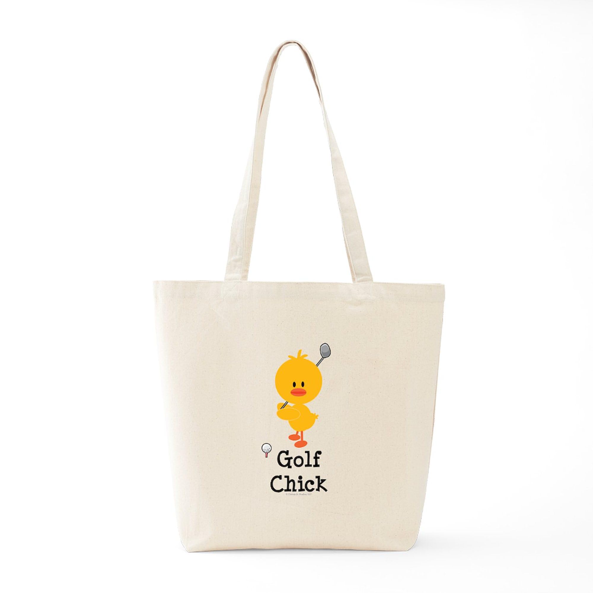 Golf Chick Tote Bag - Natural Canvas Reusable Shopping Bag for Women | Eco-Friendly Grocery Tote for Golf Lovers, Beach Trips & Daily Errands