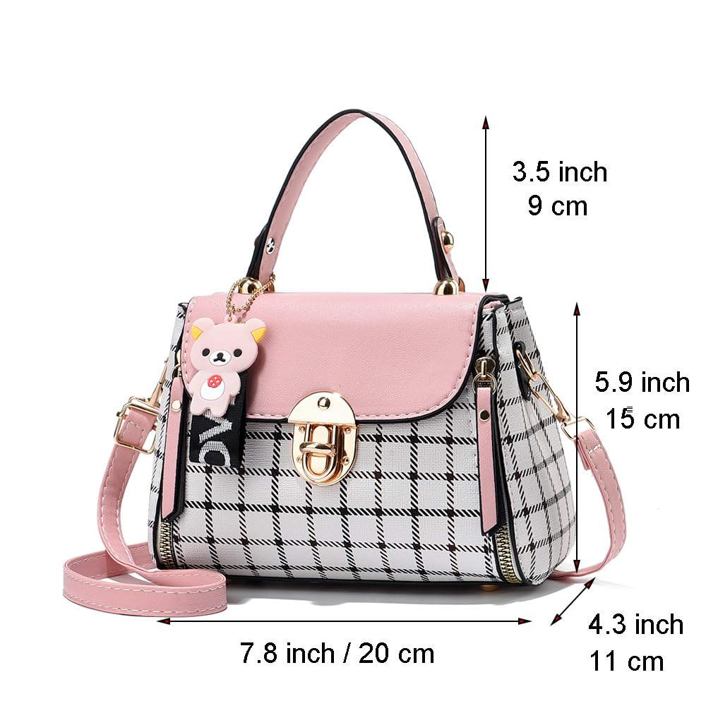 Stylish Plaid Crossbody Bag for Women & Teen Girls - Lightweight Shoulder Purse | Fashionable Small Handbag for Daily Use, School, Shopping & Travel