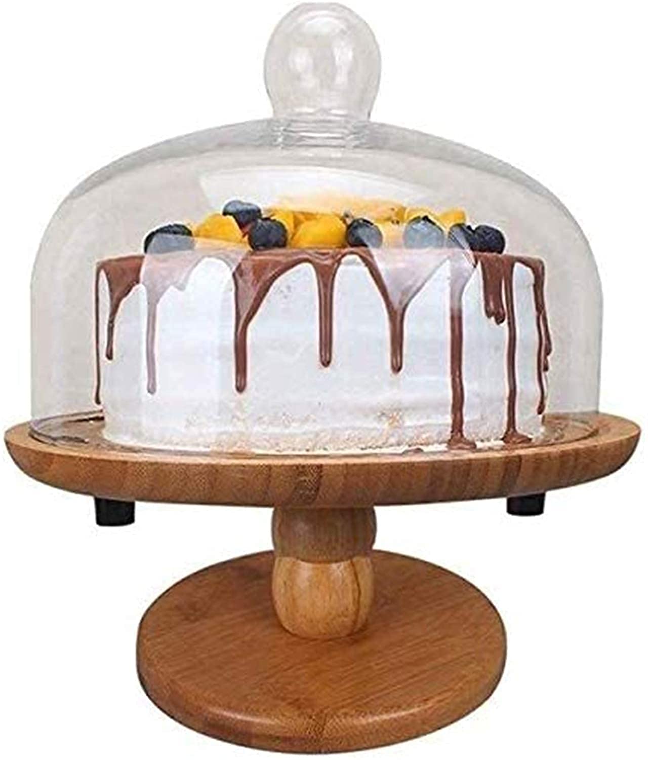 Glass Cake Stand with Lid - 29x29x26cm Dessert Display Tray for Cakes, Pastries, Fruits & Cheese | Perfect for Home Baking, Hotel Dessert Buffets, Party Food Presentation & Kitchen Storage