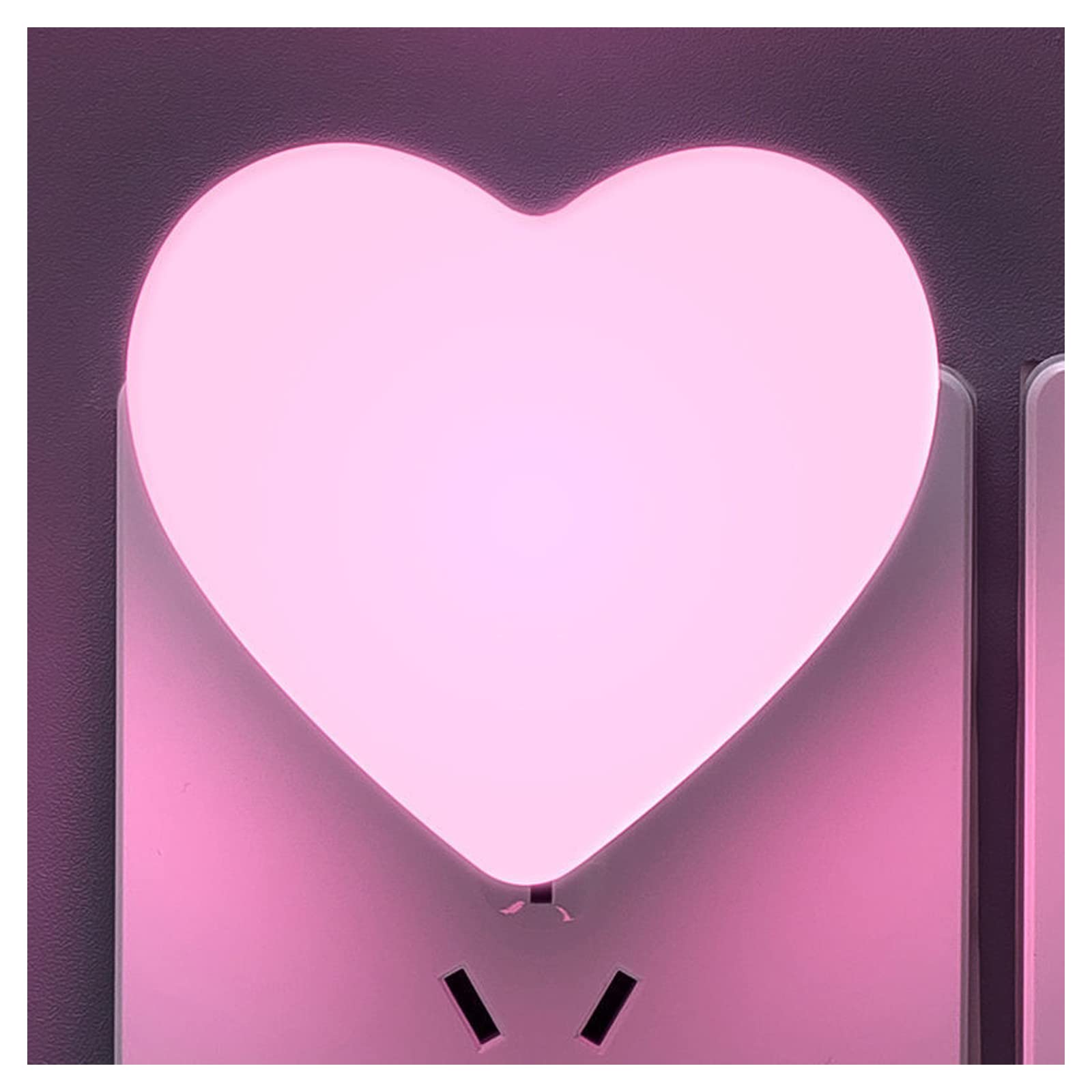 Heart-Shaped Nursery Night Light with Auto Dusk to Dawn Sensor - Soft Warm White LED Baby Nightlight for Bedroom, Bathroom, Hallway & Kitchen - Perfect for Kids Rooms, Nursing Mothers & Nighttime Safety (Pink)