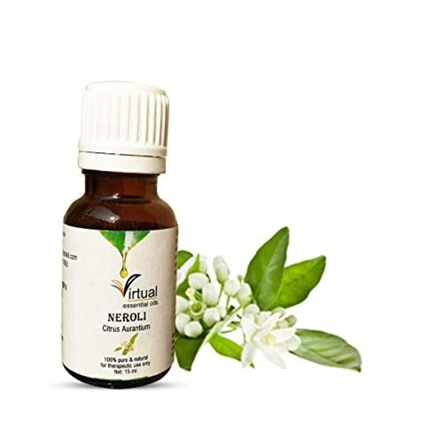 100% Pure Neroli Essential Oil - Undiluted, Therapeutic Grade for Anti-Aging, Acne, Dry Skin & Wrinkles - Aromatherapy & Skincare (15ml) - Perfect for Massage, Diffusers & DIY Beauty Products