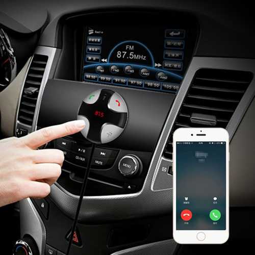 Wireless Bluetooth MP3 Player Car Kit with FM Transmitter & TF Card Slot - Hands-Free Calling & Fast Charging for iPhone X/8/Plus, OnePlus 5 - Perfect for Road Trips & Commuting