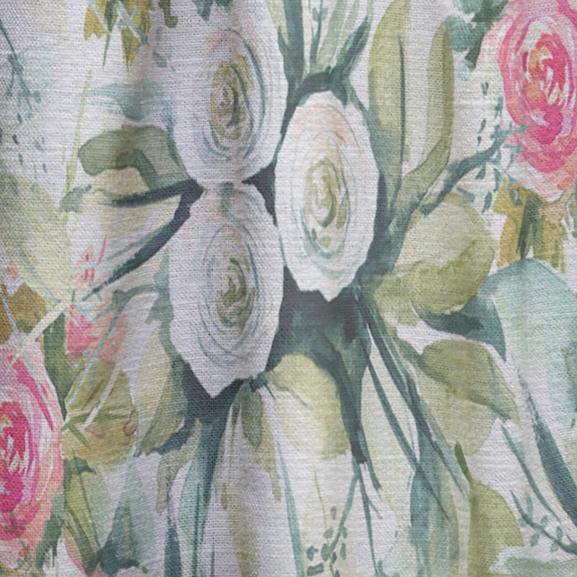 DesignQ White and Red Rose Floral Pattern Thermal Insulated Curtains - Single Panel 52x84 Inches - Elegant Window Treatments for Bedroom & Living Room - Perfect for Home Decor, Privacy & Light Control