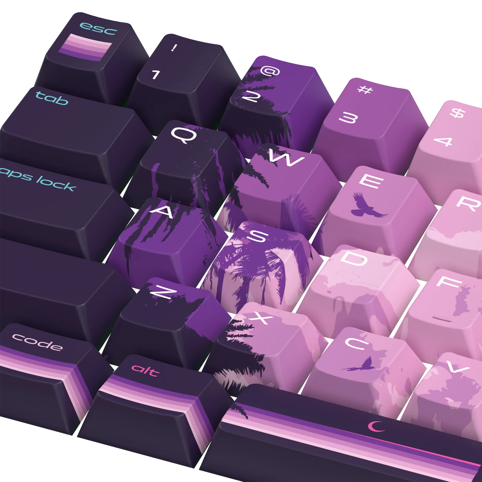 Limited Edition Synth Sunset Keycaps - Custom Mechanical Keyboard Keycaps for Gaming & Typing - Perfect for PC, Mac, and Laptop Keyboards