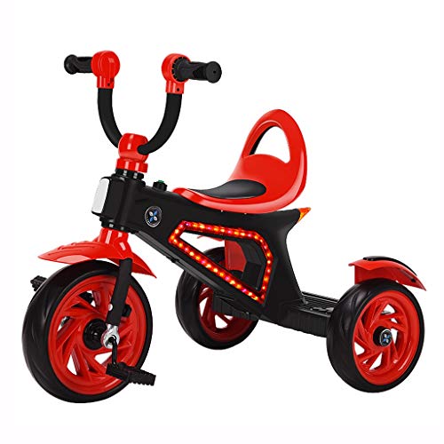 SONG Kids' Tricycle with Music - 3-Wheel Toddler Bike & Stroller - Red Children's Bicycle Toy for Ages 1-3 - Perfect for Outdoor Play, Park Rides & Backyard Fun