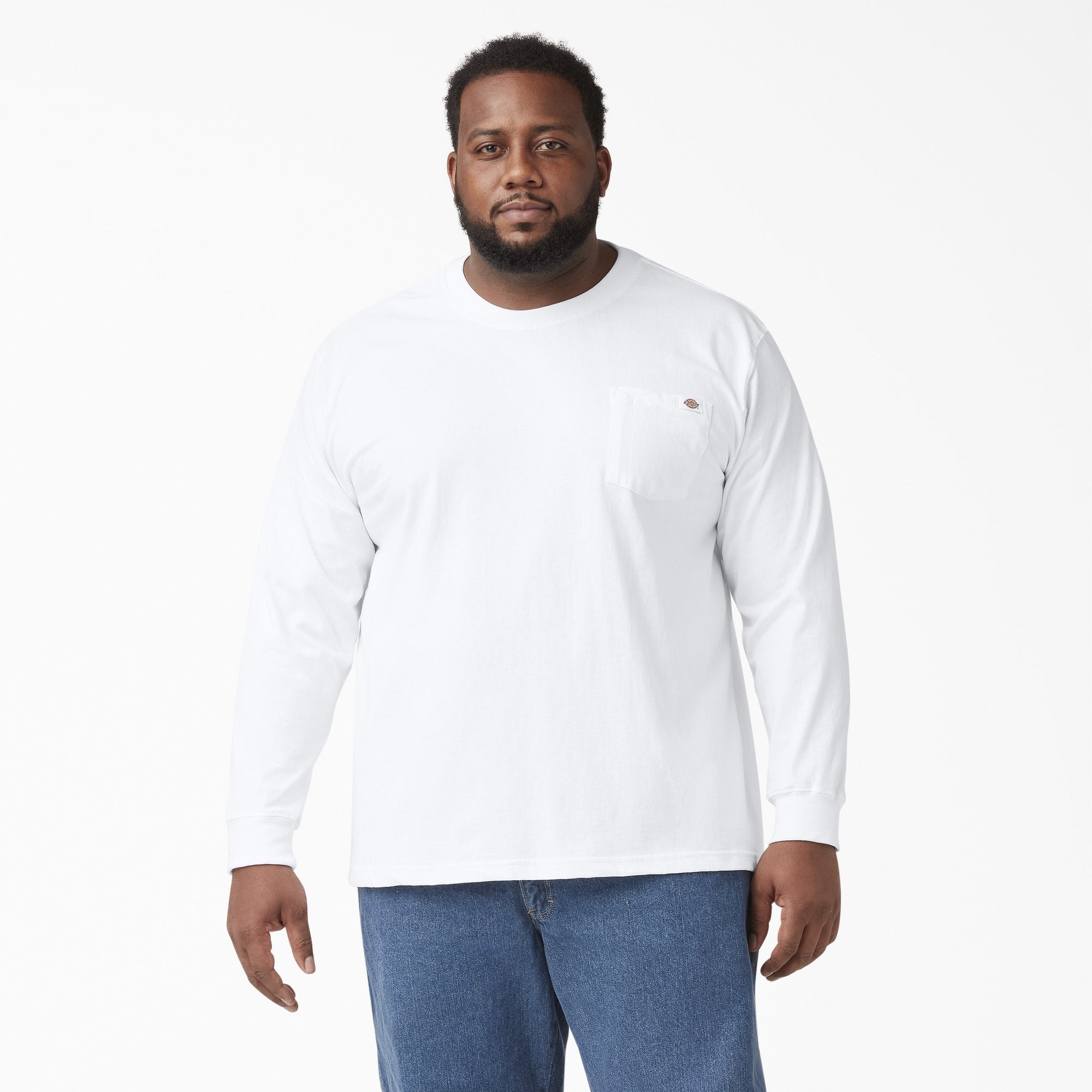 Dickies Men's Heavyweight Long Sleeve Crew Neck T-Shirt - Durable Workwear for Construction, Landscaping & Outdoor Activities