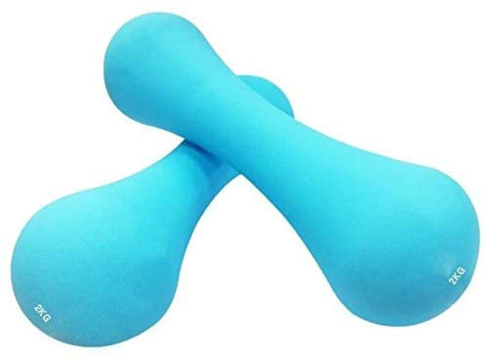 LSYOA Solid Cast Iron Dumbbells Set - 2kg Non-Slip Handle Women's Fitness Barbell for Home Gym, Strength Training & Workouts (Blue) - Perfect for Weight Lifting, Toning Exercises & Full-Body Workouts at Home