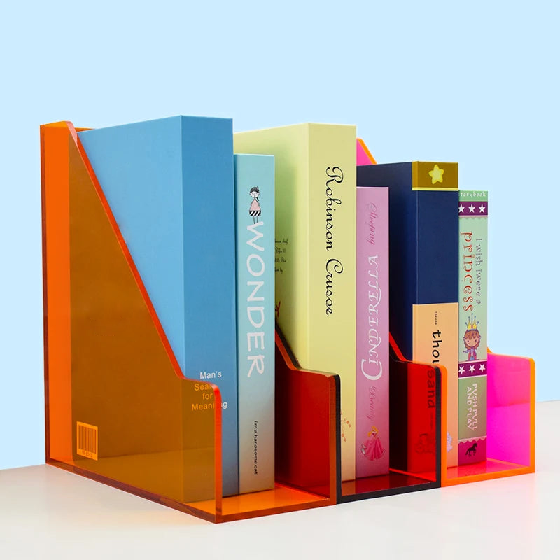 Prism Pop Acrylic File Organizer - Colorful Desktop Document Holder for Office, School & Home Organization - Perfect for Bills, Papers, Letters & Stationery Storage