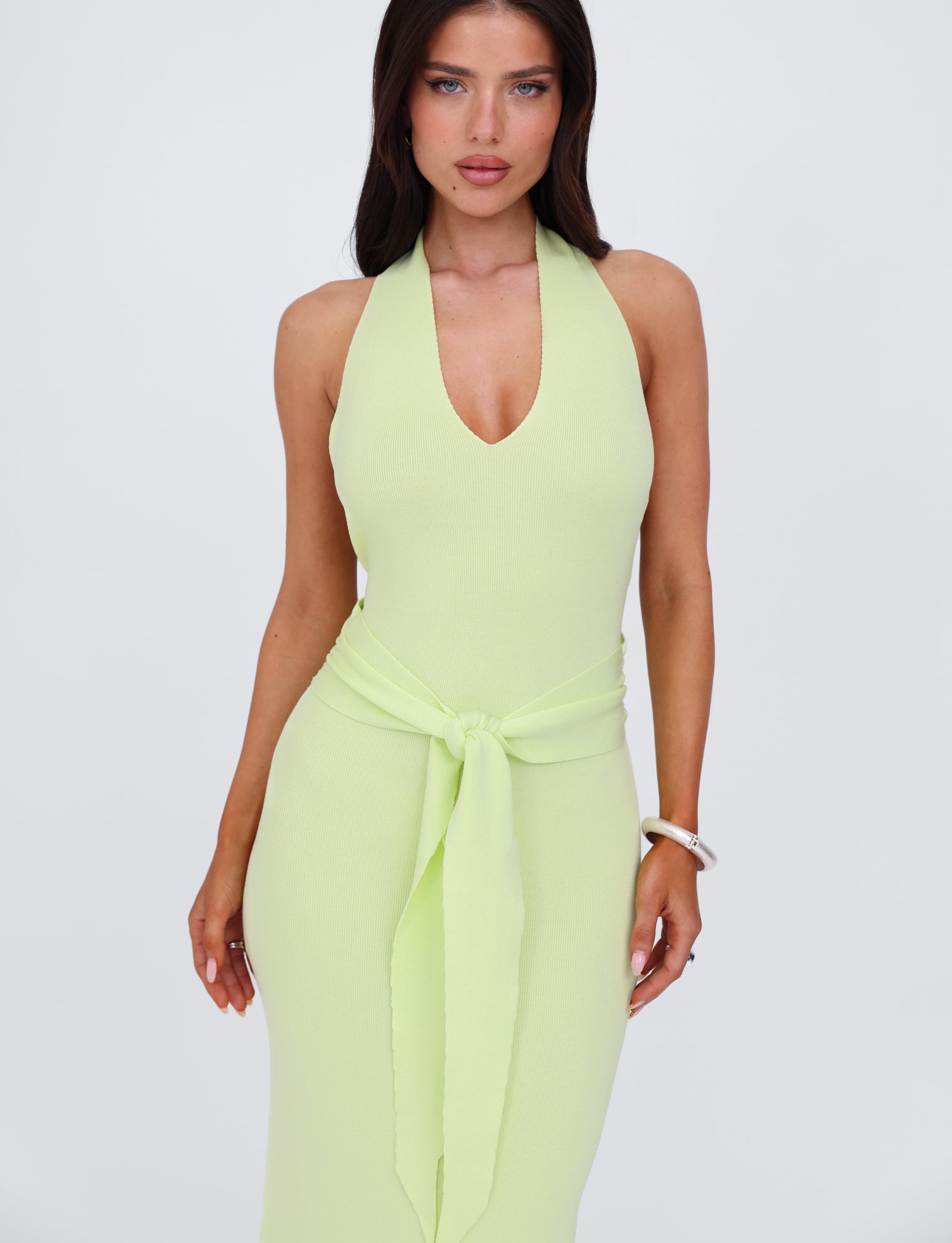 MAREE DRESS Women's Green Flowy Midi Dress - Perfect for Summer Outings, Beach Vacations & Casual Wear