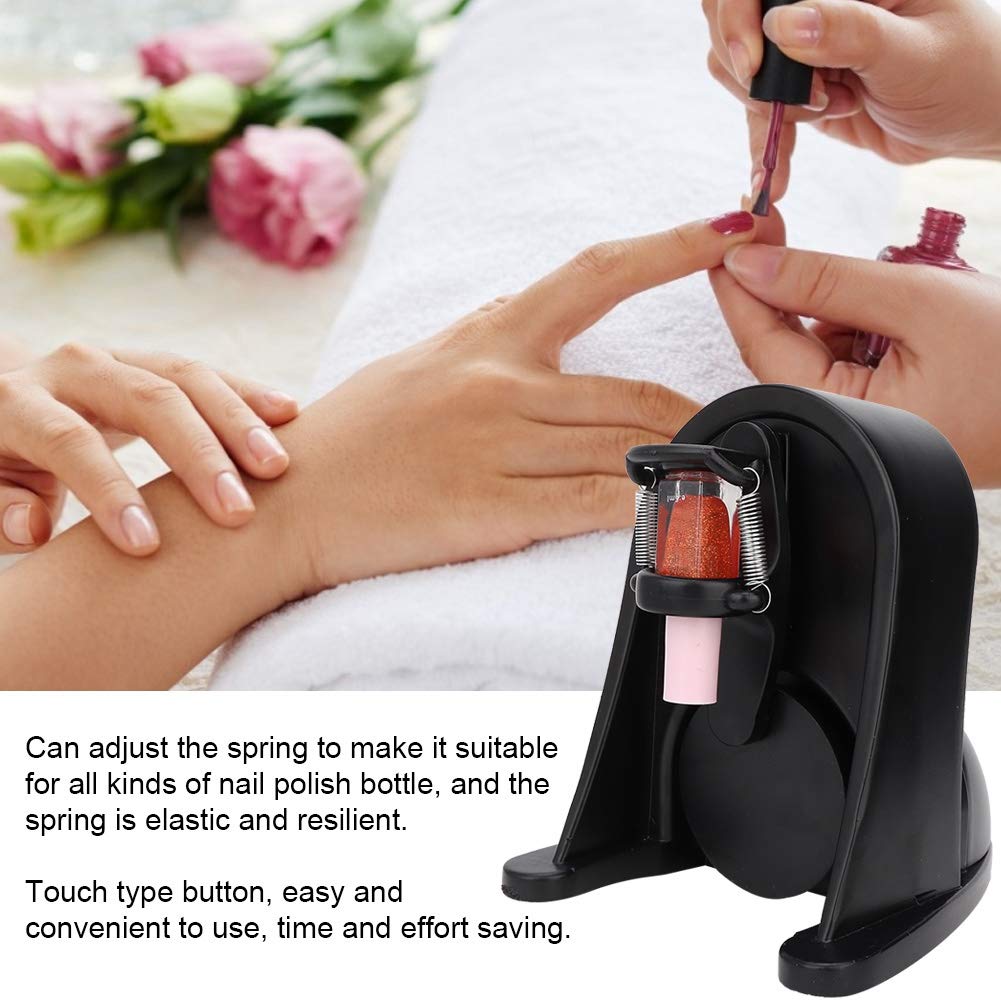 Adjustable Nail Polish Shaker Machine - Touch Button Nail Lacquer Mixer with Spring for Gel Polish & Liquid Bottles | Perfect for Nail Art Salons & DIY Home Manicures