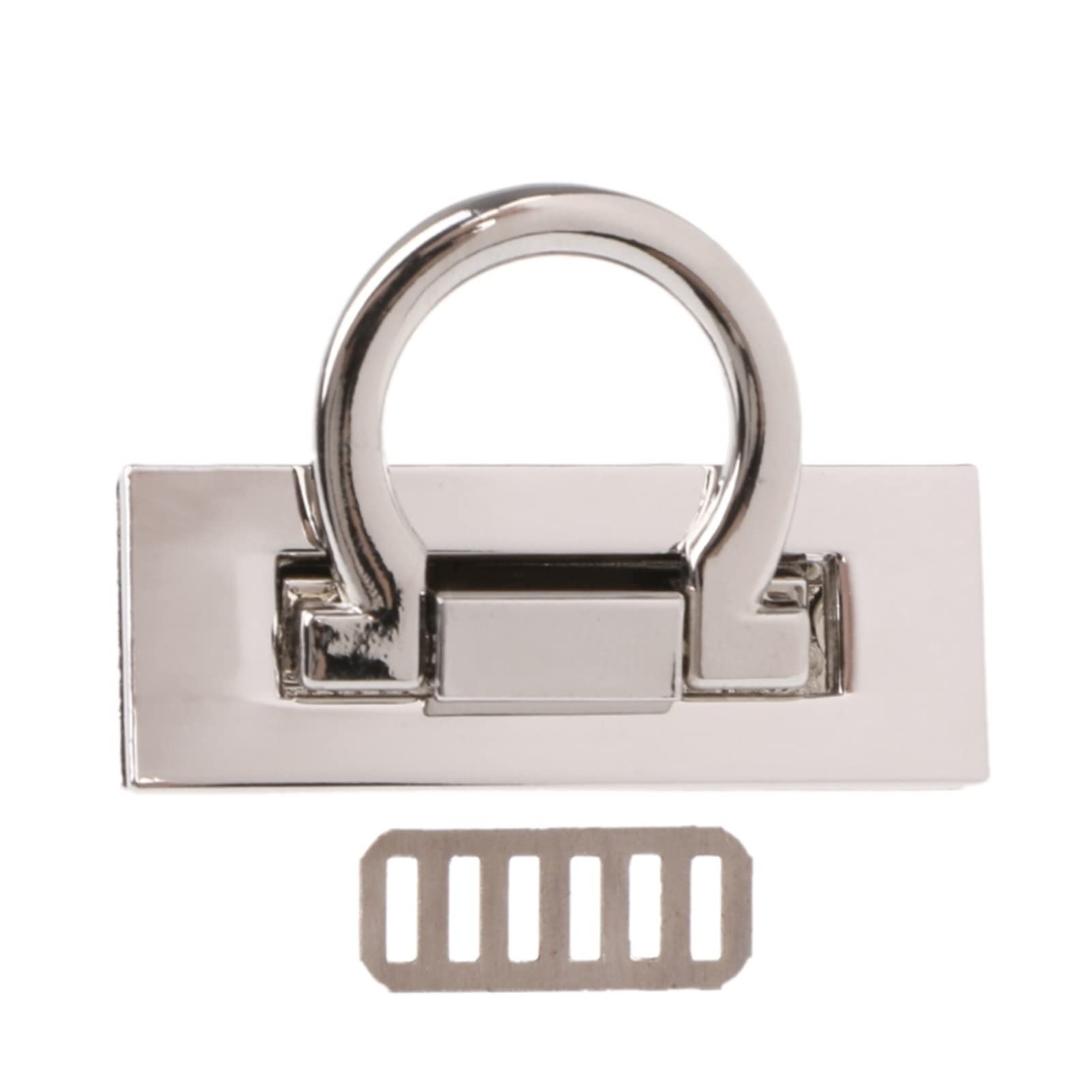 Silver Metal Twist Turn Lock Clasp for DIY Handbag, Purse & Shoulder Bag - Secure & Stylish Hardware for Crafting & Fashion Accessories - Perfect for Custom Bags, Wallets & Leather Projects