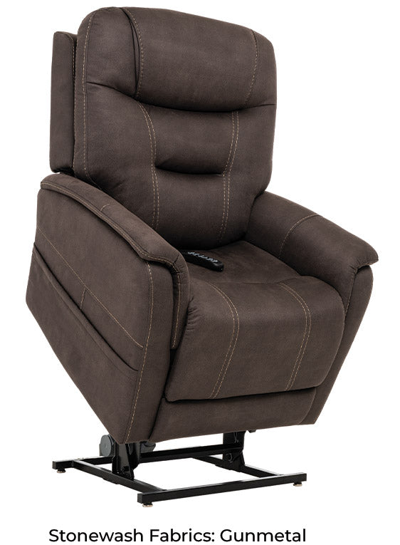 Infi Elite Stonewash Gunmetal Lift Chair MM3730 VSG H01 - Power Recliner for Elderly & Mobility Assistance - Perfect for Living Room, Bedroom & Home Theater Comfort