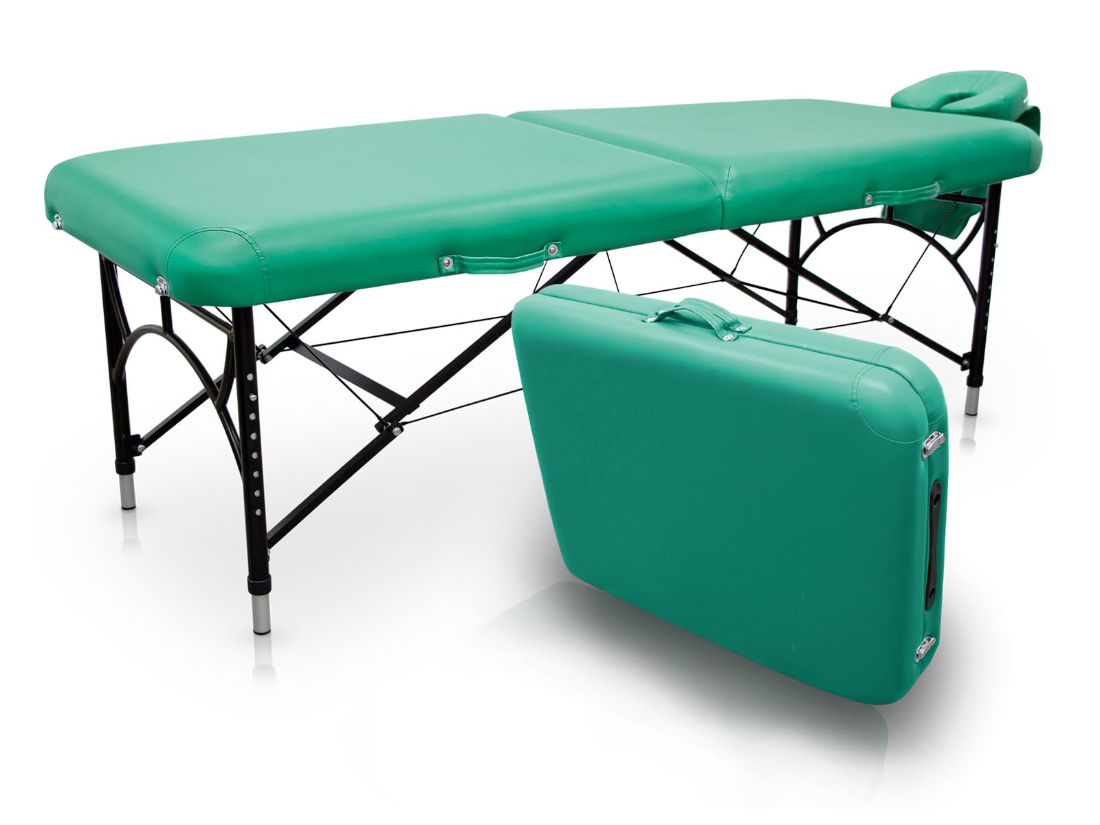 QUIRUMED Easy Force Aluminum Folding Massage Table - Adjustable Height, Lightweight (210kg Capacity) - Professional Leatherette Surface with High-Density Foam - Perfect for Spa, Home Massage & Physical Therapy Sessions