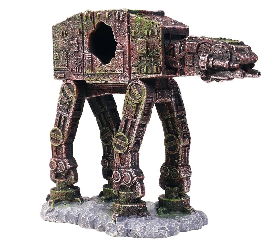 Star Wars AT-AT Fish Tank Decorations - Small Aquarium Decor for Betta Fish, Hideout & Play - Perfect for Sleep, Rest & Stress Relief in Home & Office Aquariums