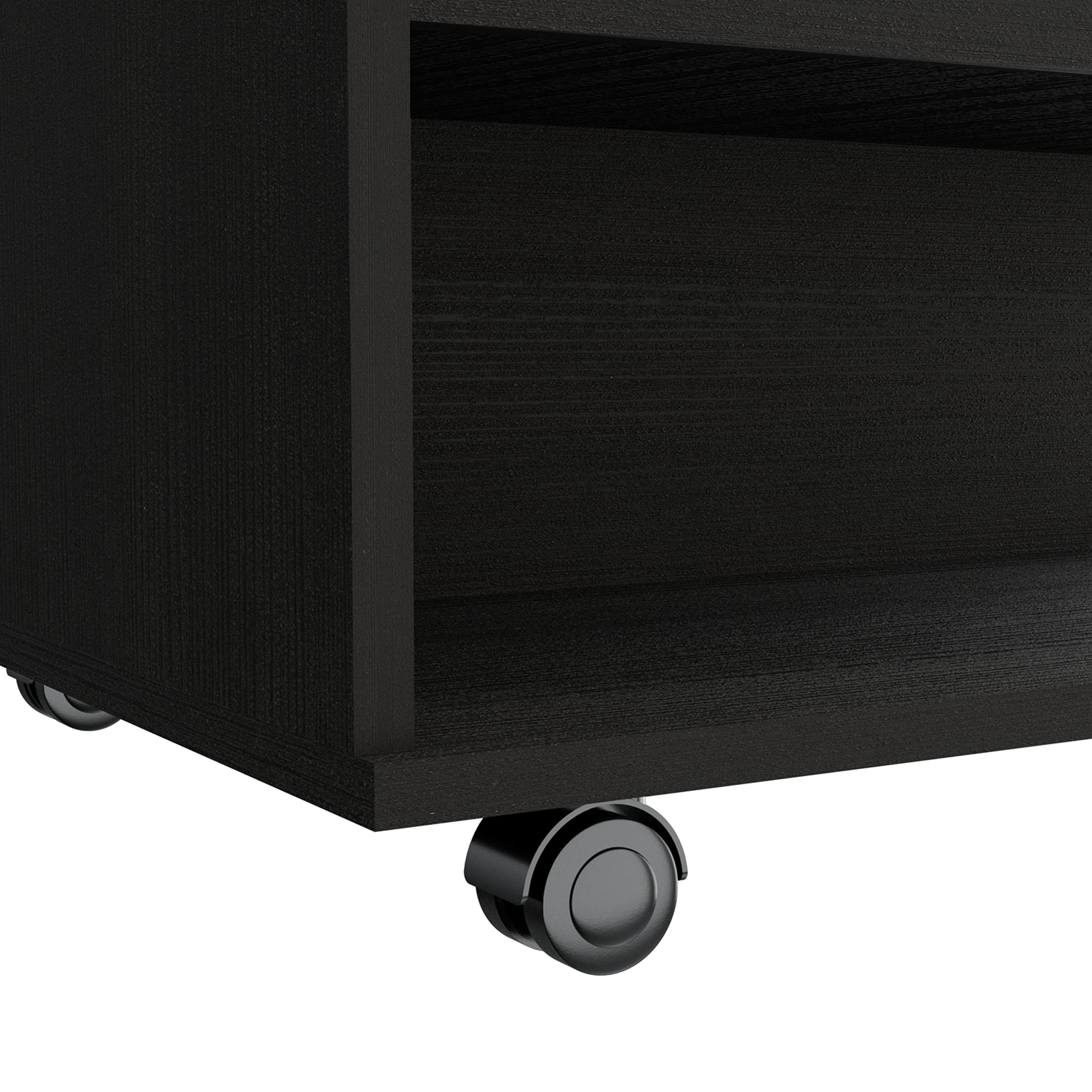 Babel Lift Top Coffee Table with Casters & Storage Shelf - Black | Modern Convertible Design for Living Room, Small Spaces & Home Office