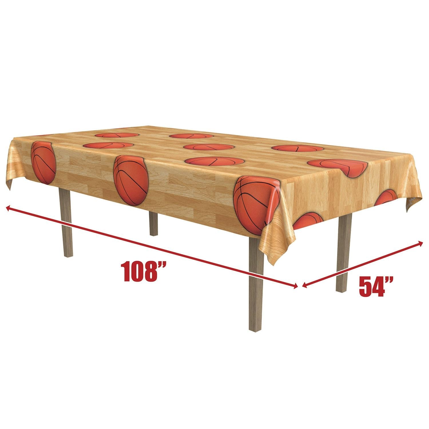 12 Pack Basketball Party Table Covers - Themed Decorations for Sports Birthday, Game Night & Team Celebrations - Waterproof & Disposable - 54