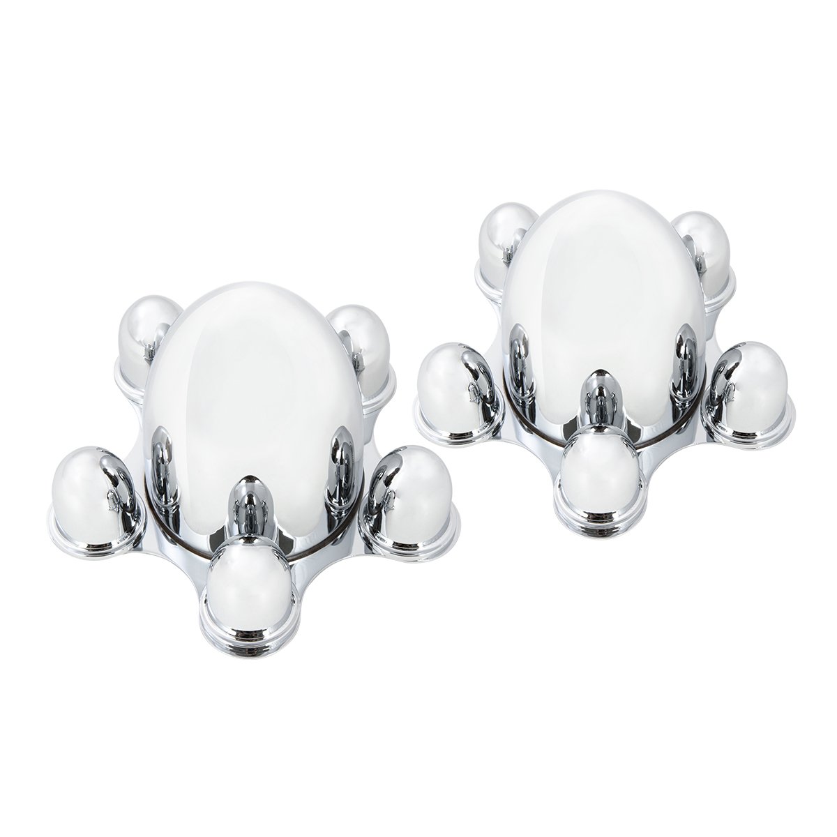 KC6017 Chrome 5 Lug Spider Wheel Cap for Chevy & Hot Rod - Fits 5x4.75 Bolt Pattern - Custom Car Accessories for Classic & Muscle Cars (Perfect for Car Shows & Restoration Projects)