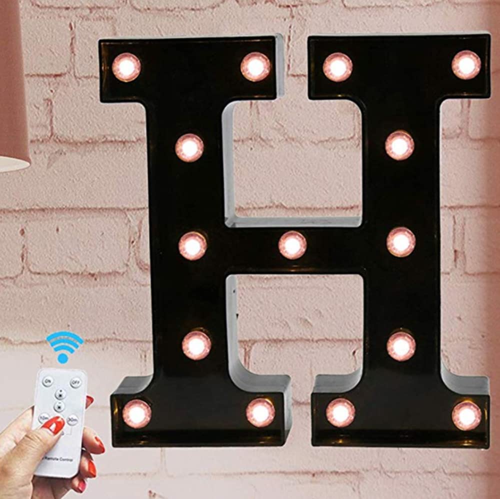 LED Alphabet Letters Light Up Sign - Remote Controlled Marquee Night Light for Nursery, Kids Room, Party & Home Decor