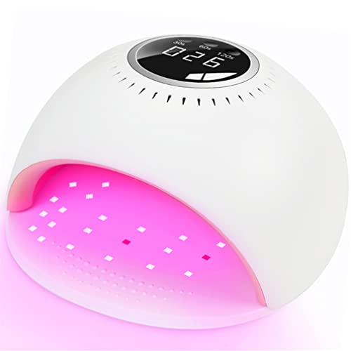 Professional UV LED Nail Dryer Lamp with 3 Timer Settings & Smart Sensor LCD Display - Fast Curing for Gel Polish - Perfect for Home Manicures & Salon Nail Art Equipment (White) | Great for DIY Nail Care, Gel Polish Application & Professional Nail Salon Use