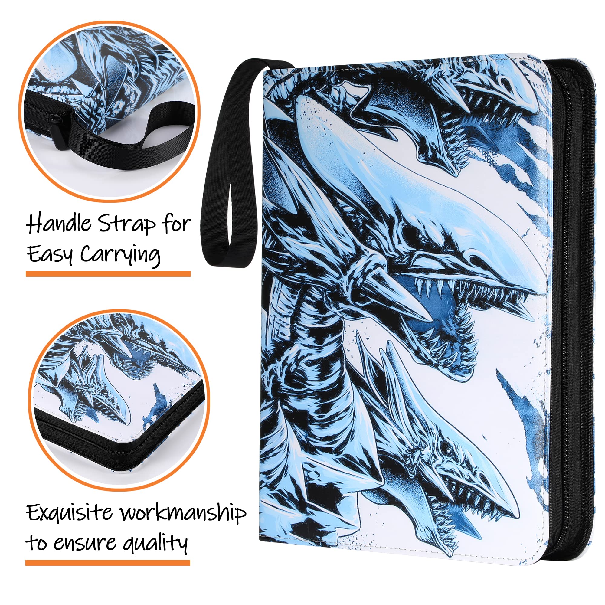 YuGiOh Card Binder - 9 Pocket Trading Card Holder with Protective Sleeves | Holds 720+ Yugioh Cards | Perfect for Collectors, Tournaments & Game Storage