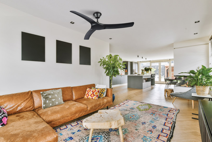 52 Inch DC Ceiling Fan with Matt Black Finish - IP66 Waterproof Rating for Outdoor Patio, Living Room, and Bedroom - Aqua V2 Energy Efficient Quiet Operation