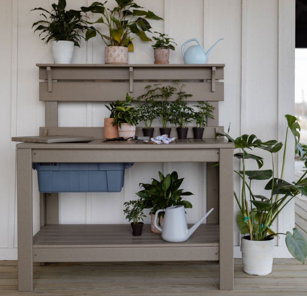 Sturdy Outdoor Potting Bench with Storage Shelf - Heavy Duty Garden Work Table for Planting, Potting & Organizing Tools - Perfect for Backyard, Greenhouse & Gardening Enthusiasts