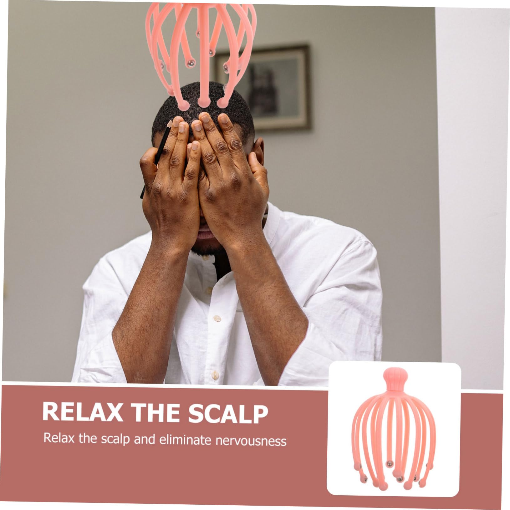 EXCEART 2-Pack Handheld Head Massager & Scalp Massager Tool - Stress Relief & Relaxation for Head, Neck & Shoulders - Perfect for Home, Office & Travel (Random Color)