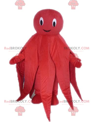 SPOTSOUND Giant Red Octopus Plush Toy - Cute Soft Stuffed Animal Mascot for Kids Room Decor, Birthday Gifts & Photo Props