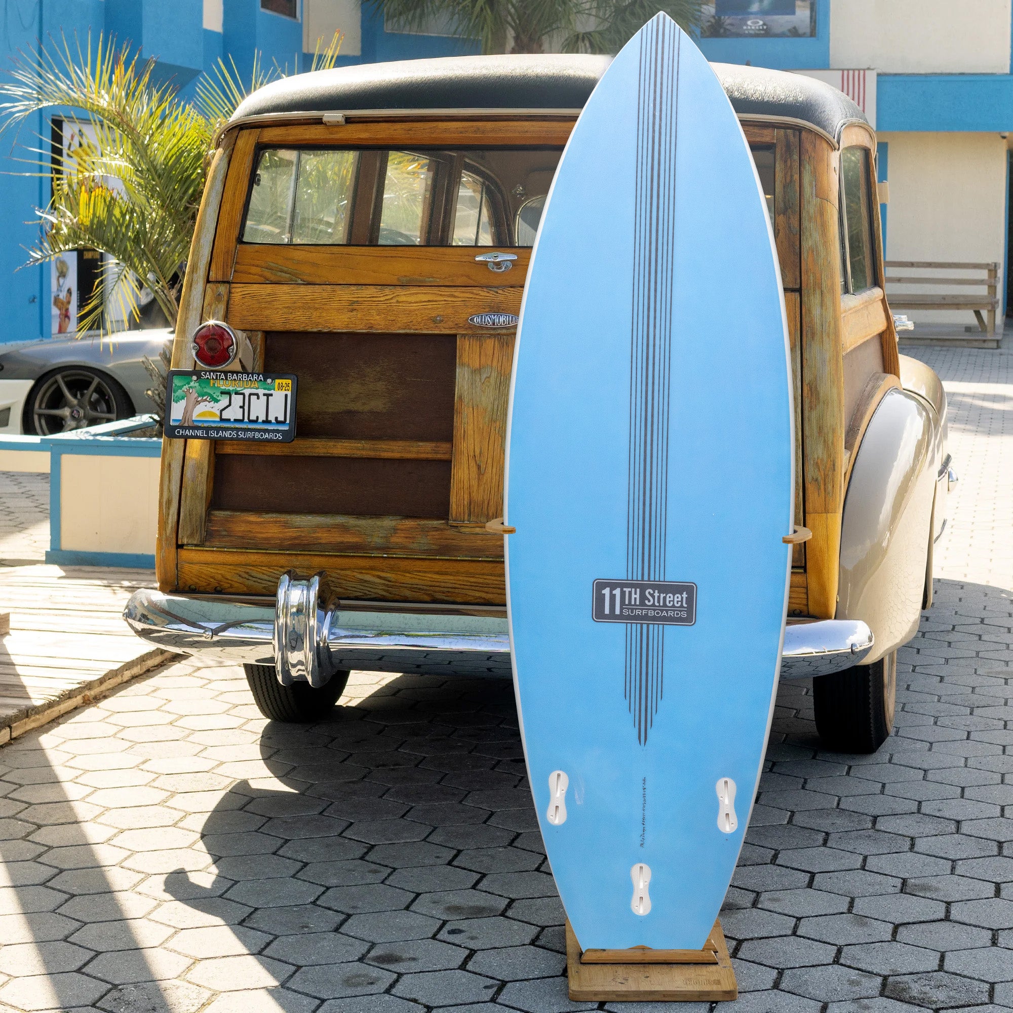 11th Street Surfboards Puffin EPS 5'10 Surfboard with FCS II Fin System - Perfect for Small to Medium Waves & Beach Cruising