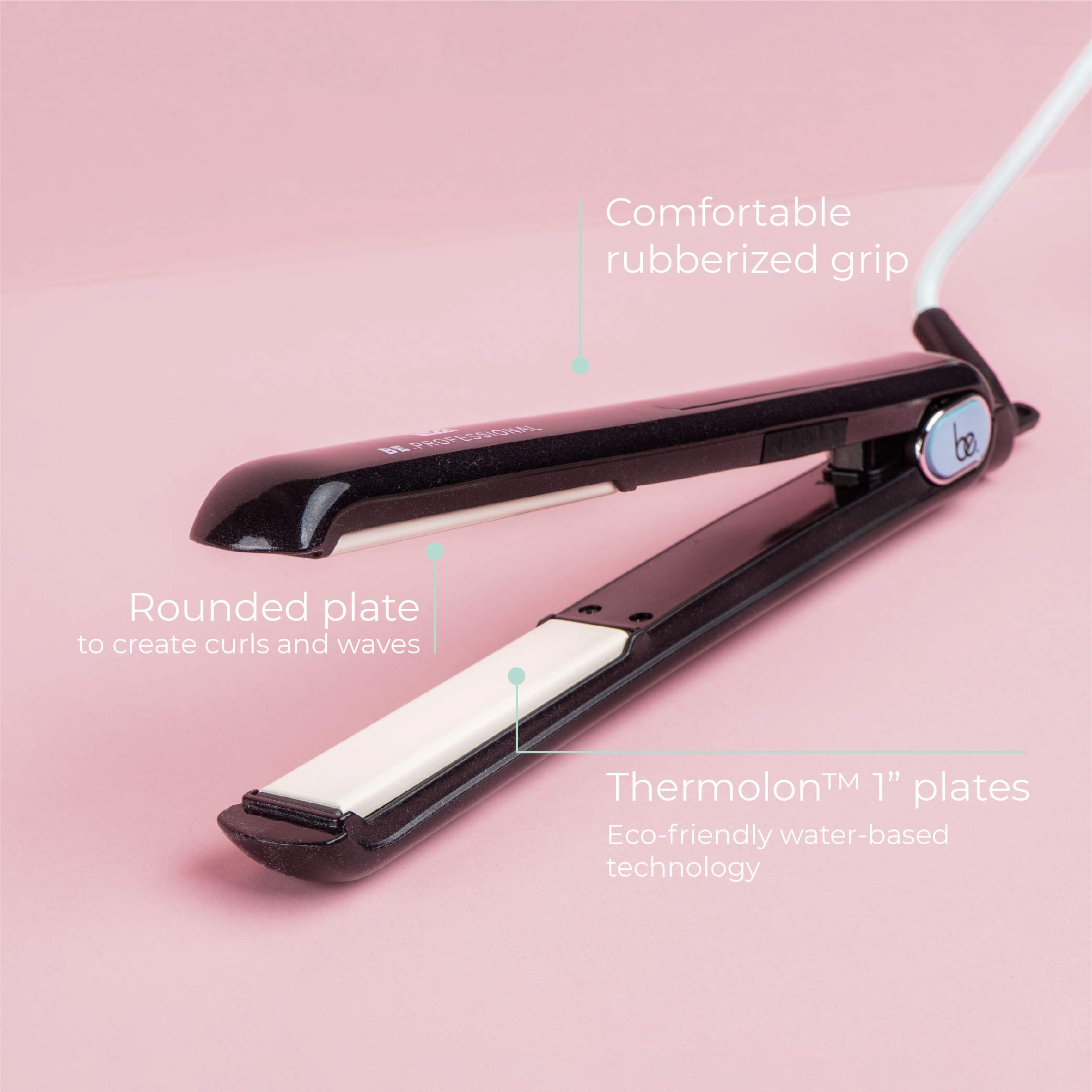 Professional Digital Hair Straightener with Thermolon Technology - 1 Inch Ceramic Flat Iron for Smooth, Shiny Hair - Perfect for Home Use & Salon Styling