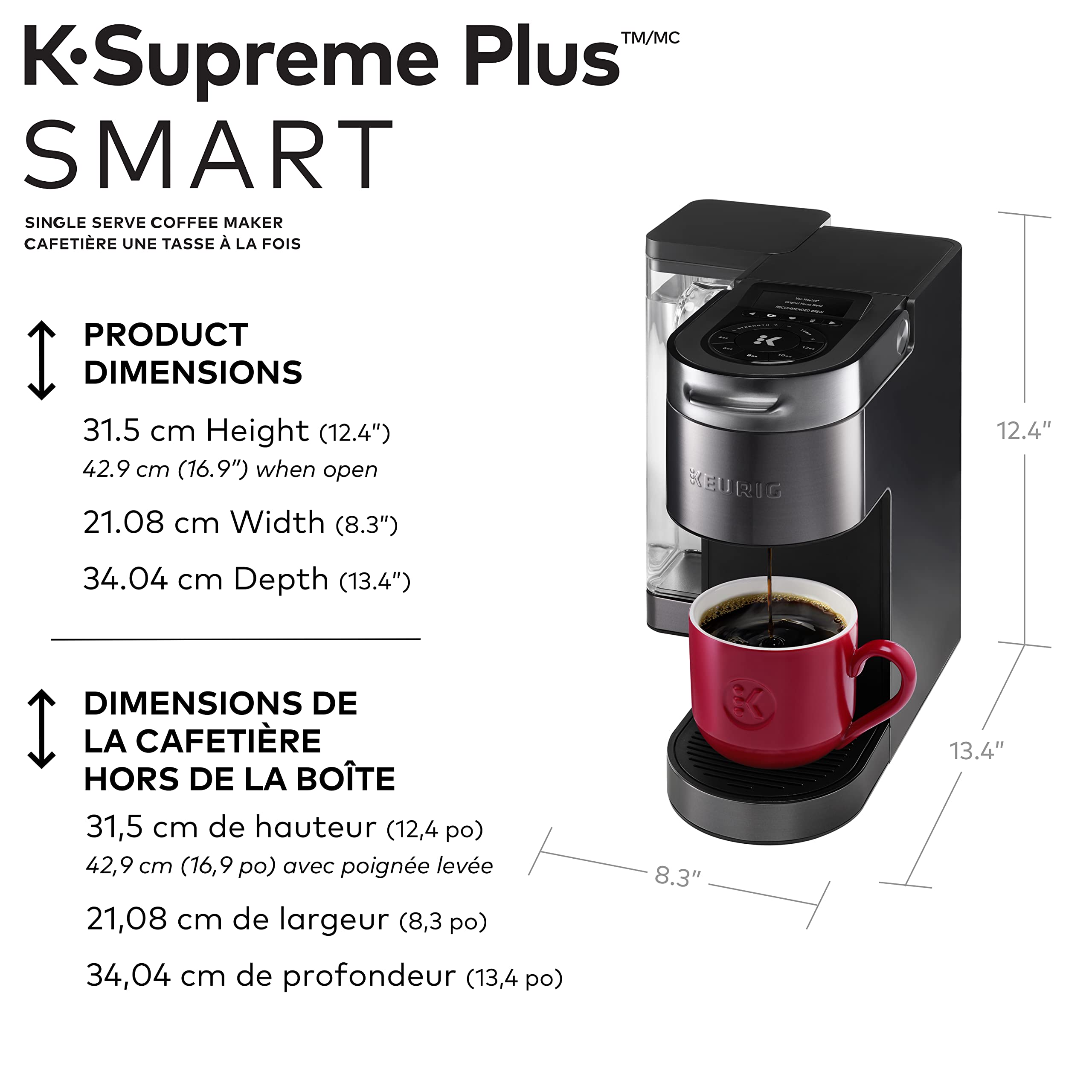 Keurig K-Supreme Plus SMART Single Serve K-Cup Pod Coffee Maker with WiFi Connectivity & App Control, Black - Perfect for Home, Office & Small Business Use