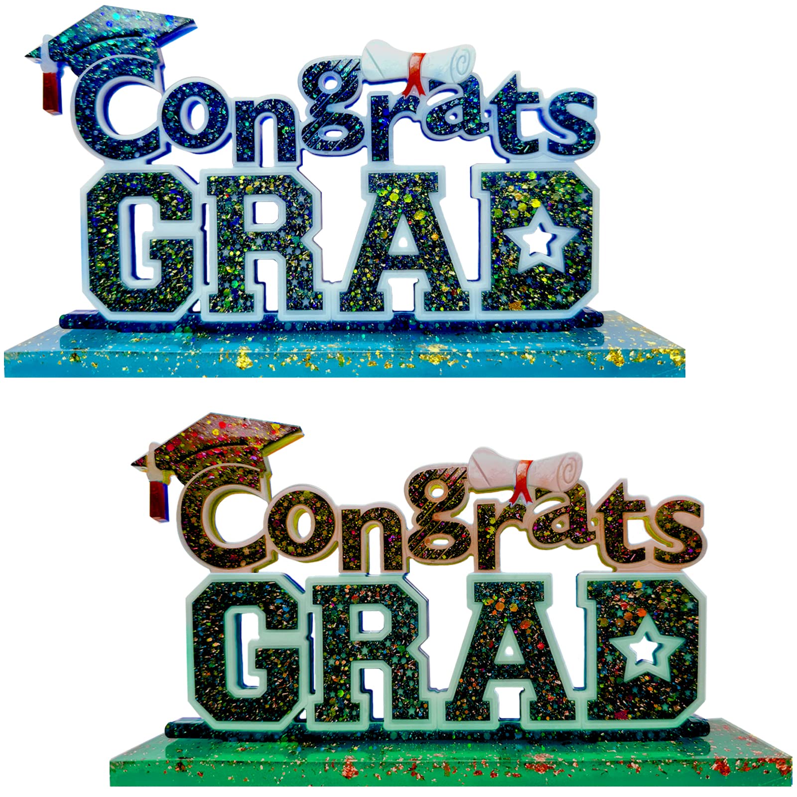2025 Graduation Resin Molds - Silicone Letter Molds for DIY Epoxy Resin Casting | Perfect for Graduation Gifts, Party Decorations & Craft Projects | Congrats Grad Decorations for Commencement & Celebration