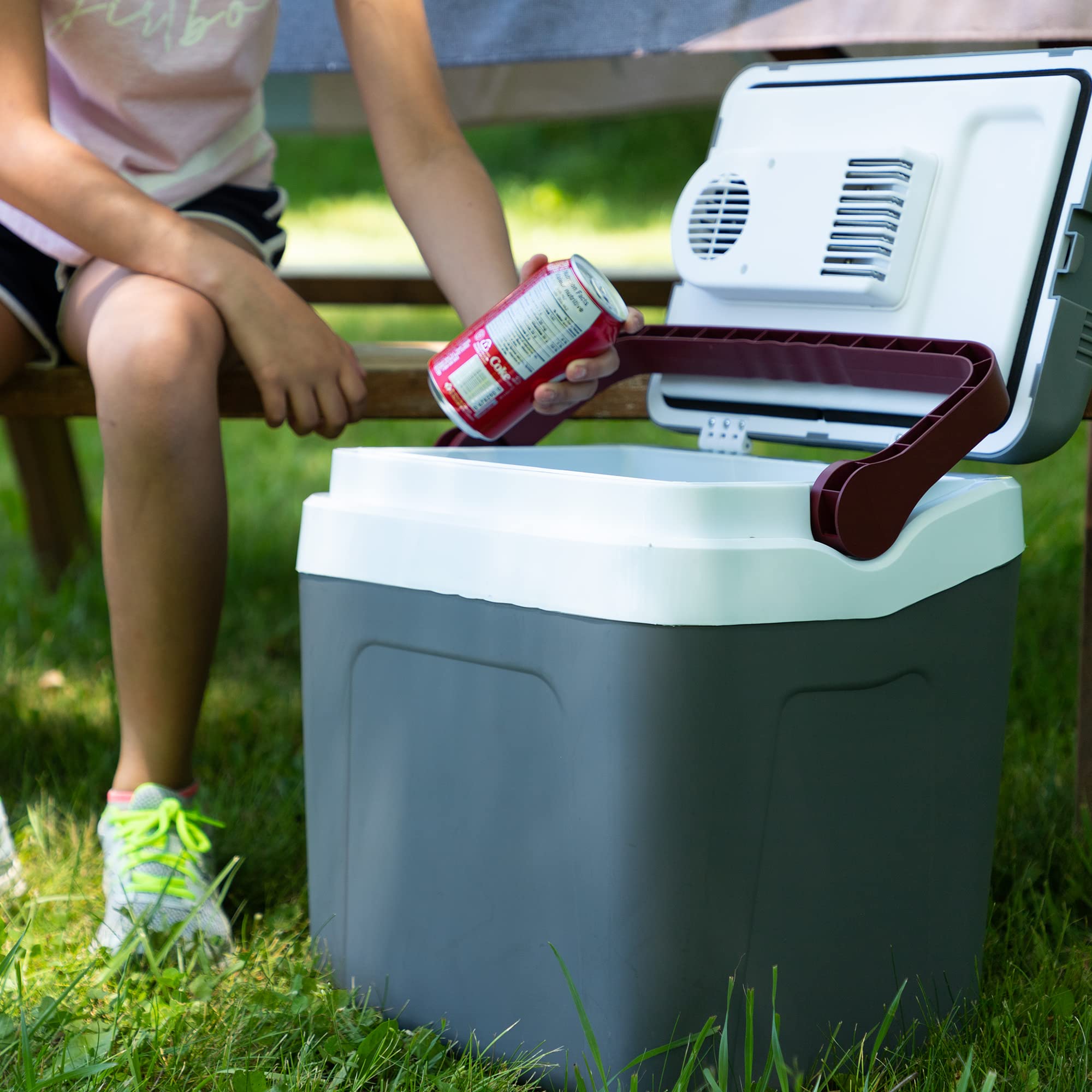 Koolatron 26 qt Portable Electric Cooler - 12V Car Refrigerator for Camping, Travel, Road Trips | Insulated Hard-Sided Cooler for Vehicle, Boat, Truck | No Ice Needed, Keeps Drinks & Food Cold | Perfect for Picnics, Beach Days & Outdoor Adventures