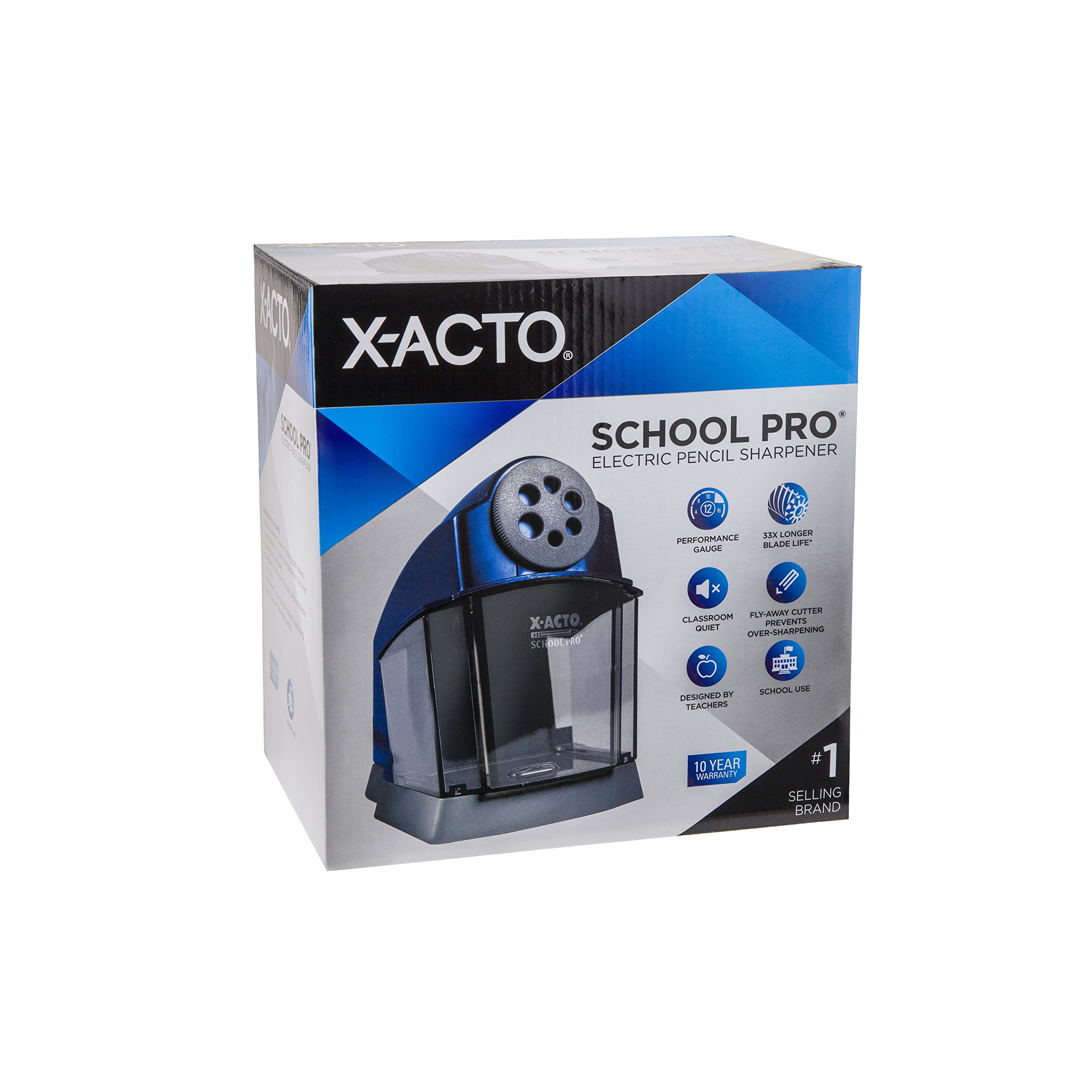 X-ACTO SchoolPro Electric Pencil Sharpener - Heavy Duty Classroom & Office Pencil Sharpener with Auto-Stop & Quiet Operation - Perfect for Schools, Offices & Home Use
