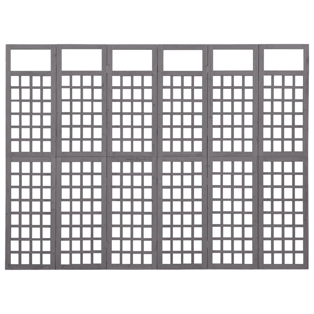 CHARMMA 6-Panel Solid Fir Wood Room Divider Screen - 95.5