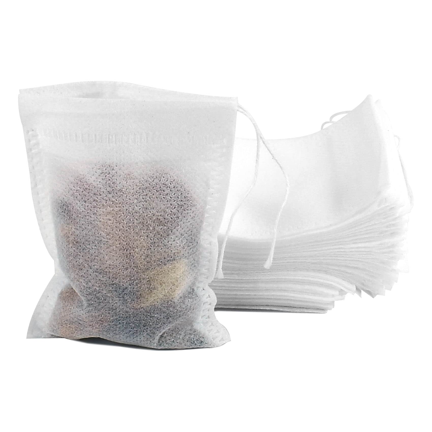 100 Pcs Disposable Empty Tea Filter Bags for Loose Leaf Tea - 4.72 x 5.51 Inches White Tea Infuser Bags - Perfect for Home Brewing, Iced Tea, Herbal Tea & DIY Tea Blends