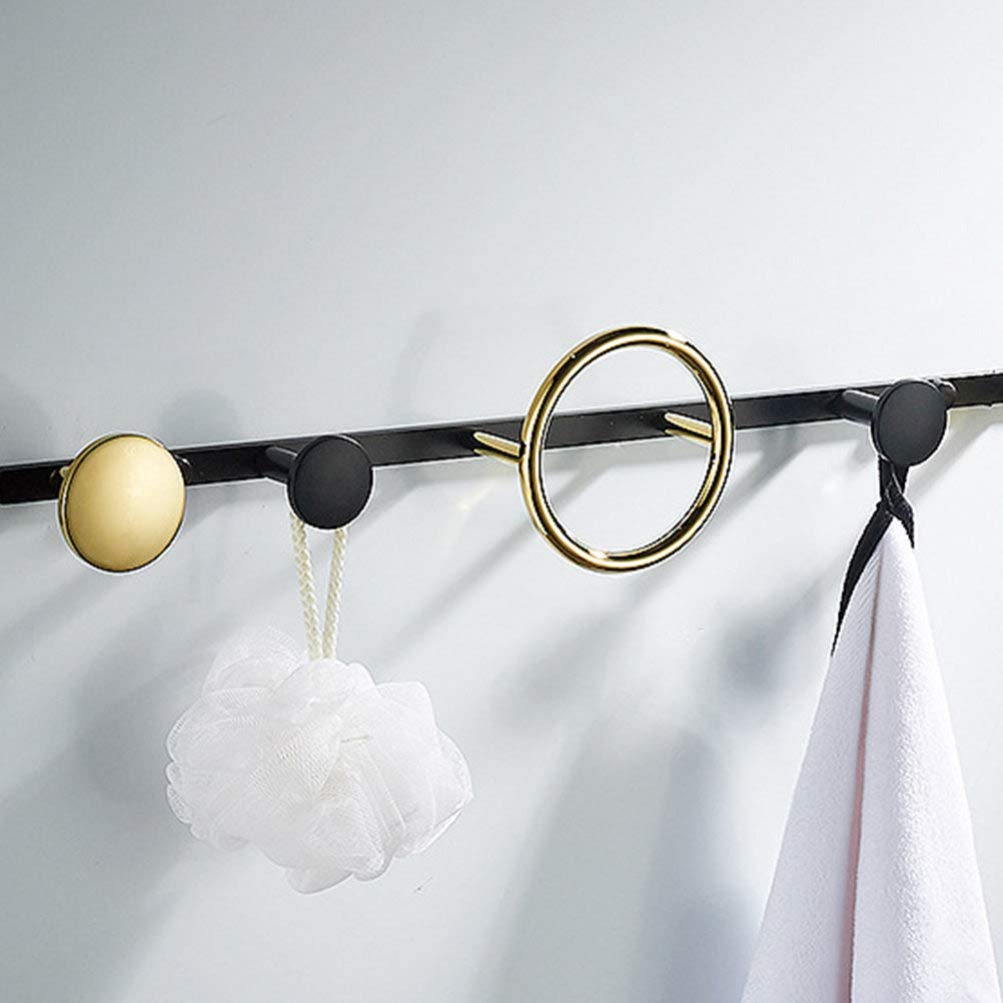 1pc Brass Wall Coat Hook - Elegant Bathroom & Entryway Hanging Hook for Clothes, Hats & Accessories | Space-Saving Door Mounted Row Hooks | Modern Home Decor for Bedroom, Hallway & Closet Organization