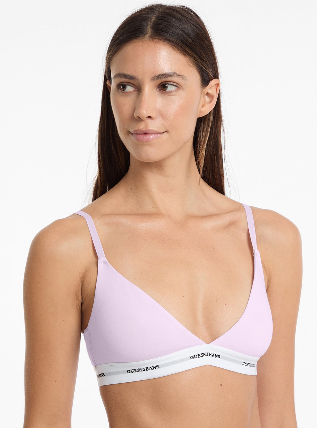 Guess Women's Lilac Triangle Bralette - Comfortable Lace Bralette for Everyday Wear | Perfect for Layering, Casual Outfits & Summer Fashion