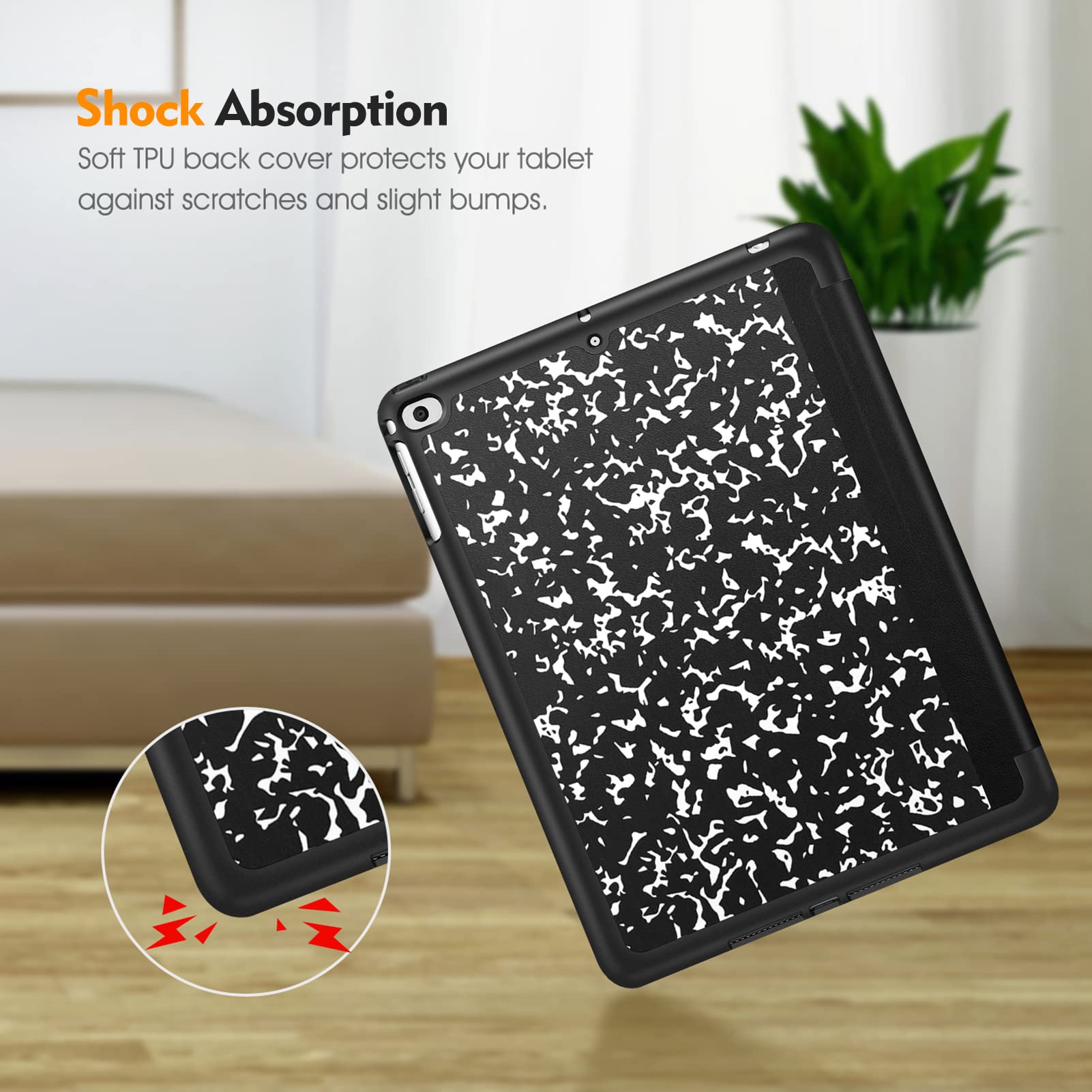 Fintie SlimShell Case for iPad 6th/5th Generation (2018/2017) & iPad Air 2/Air 1 (9.7 Inch) - Lightweight Protective Cover with Auto Wake/Sleep & Built-in Apple Pencil Holder - Perfect for School, Office, and Travel Use