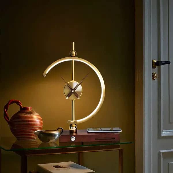 Modern Nogy Desk Lamp with Wireless Charger & Built-in Clock - Dimmable LED Office Desk Light, Art Deco Style for Home & Workspace - Perfect for Reading, Working, and Nightstand Use