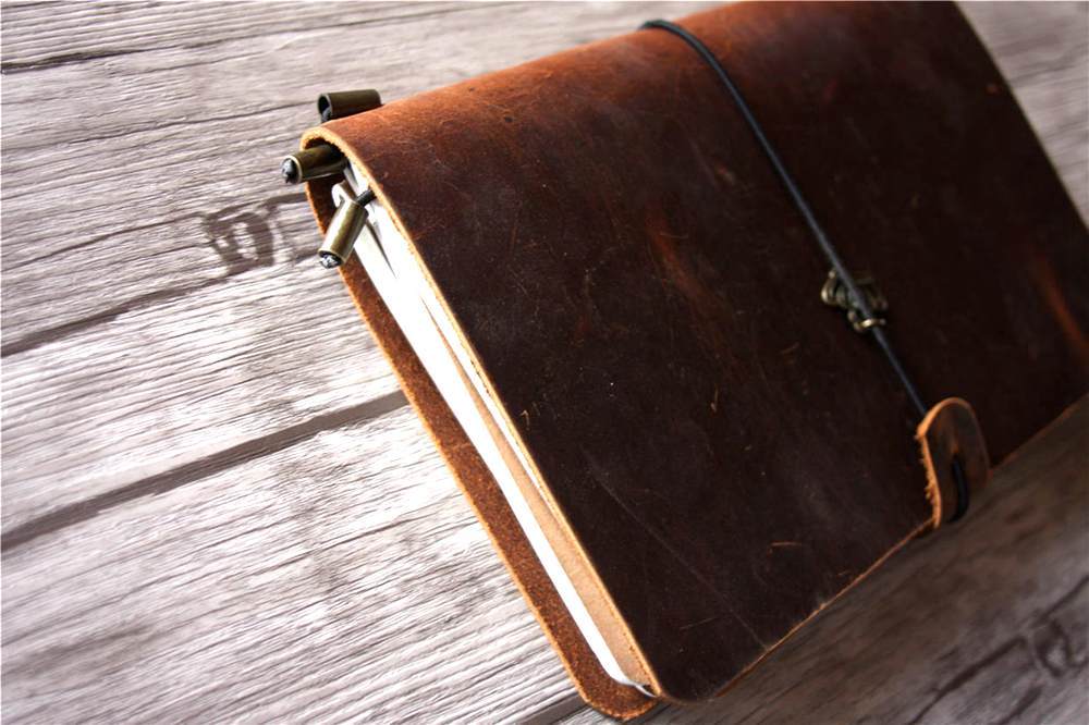 Premium Rustic Brown Leather Refillable Journal - Handcrafted Bound Notebook for Writing, Sketching & Note Taking - Perfect Gift for Writers, Artists & Professionals - Office, School & Travel Use