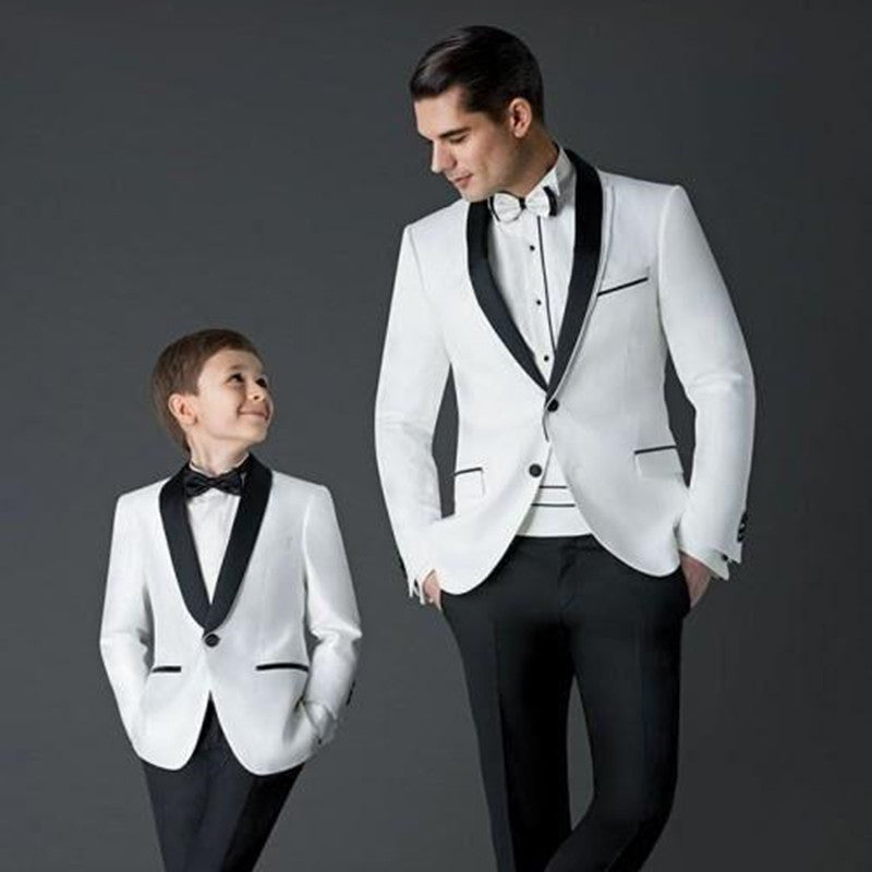 Black & White Boys' Wedding Suits | Formal Tuxedo Blazer & Pants Set for Kids | Prom, Christening & Special Occasions