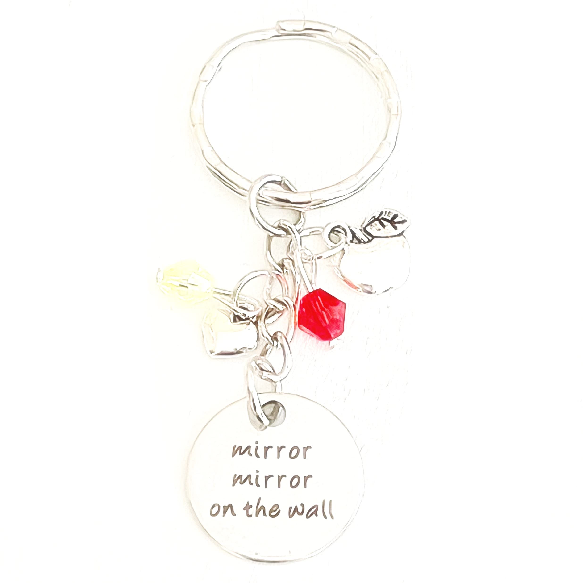 Snow White Inspired Mirror Charm Keychain - Elegant Disney Princess & Evil Queen Accessory Gift for Women & Girls | Perfect for Cosplay, Costume Parties & Disney Fans