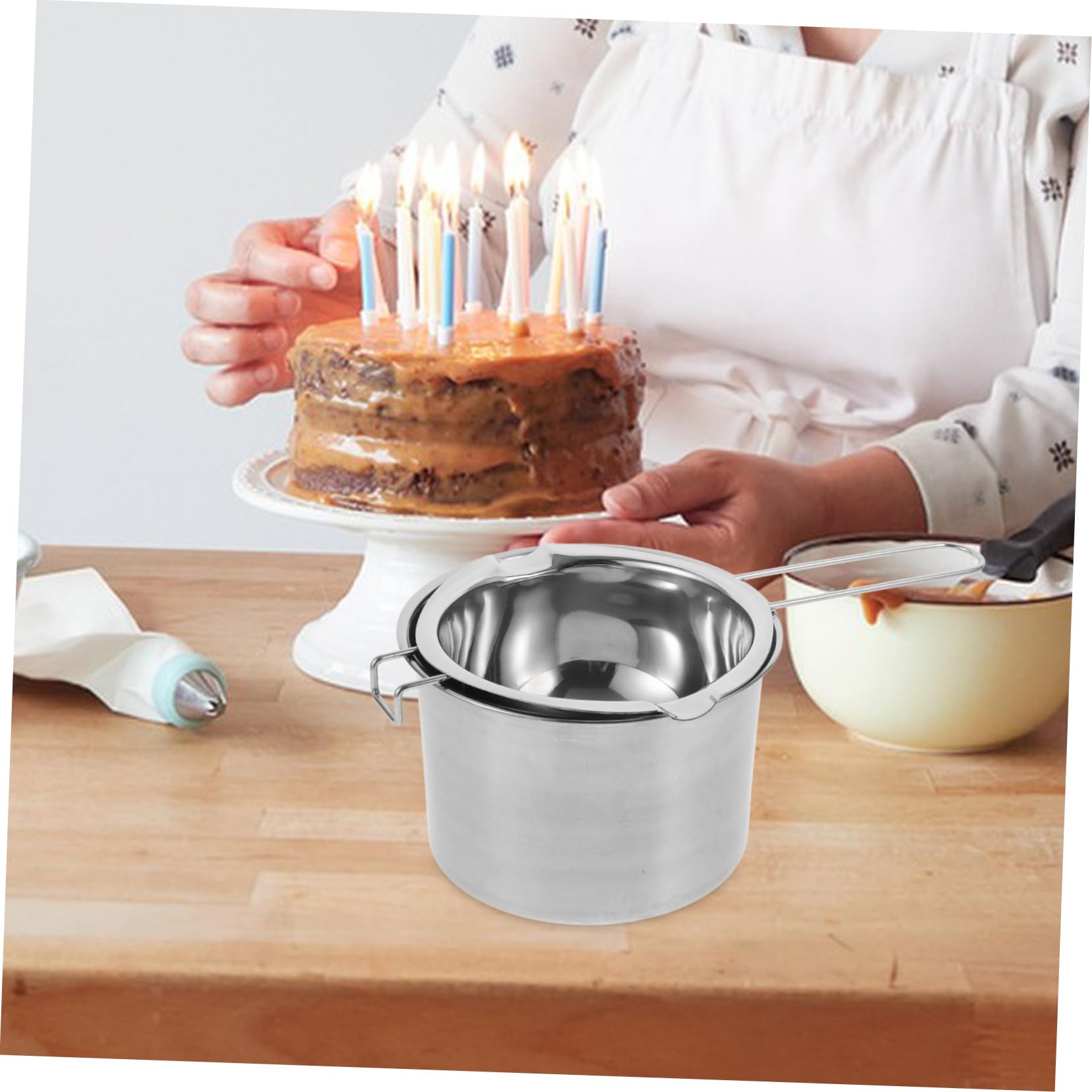 IPetBoom 3-Piece Stainless Steel Wax Warmer Set - Hair Removal Wax Melter, Cheese & Butter Warmer, Chocolate Melting Pot for Salon, Spa & Home Use