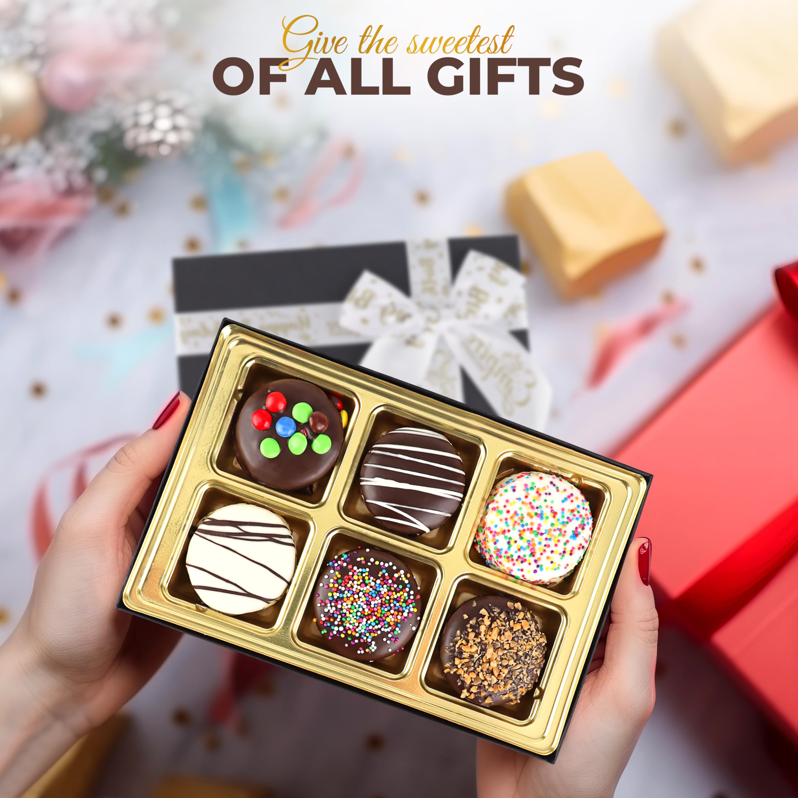 Gourmet Chocolate Cookies Birthday Gift Basket for Men & Women - 6 Count Happy Birthday Treats Box by Empire Delights | Perfect for Anniversary, Valentine's Day & Corporate Gifting