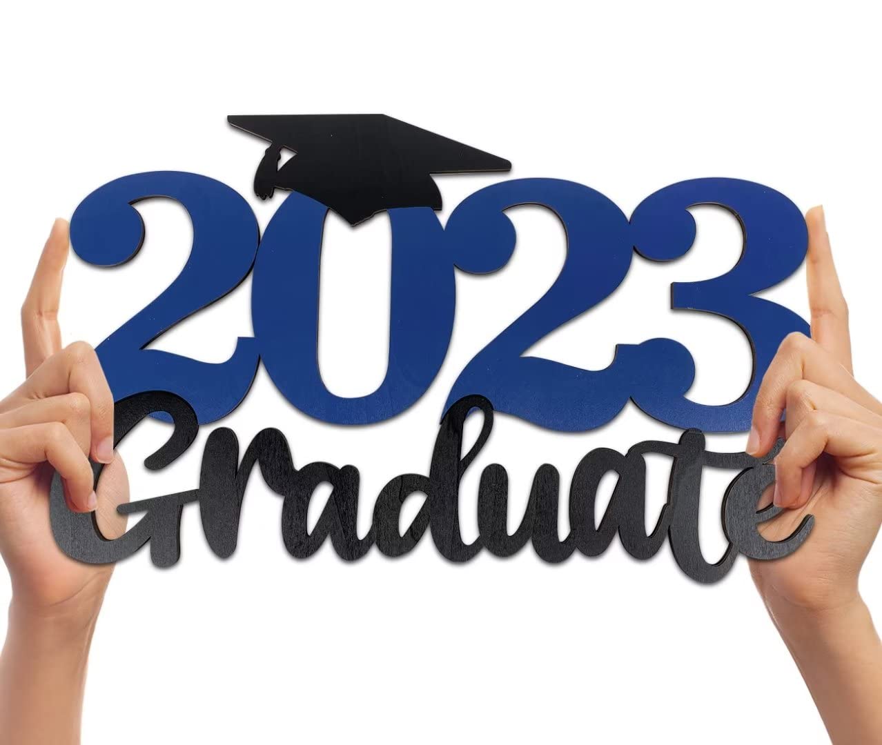2023 Graduation Wooden Sign Decor - Class of 2023 Photo Booth Props & Party Cutout Signs (15.75x9.84 Inches) - Perfect for Graduation Ceremonies, Photo Backdrops & Celebration Decorations