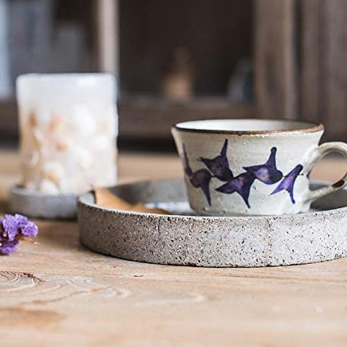 RusticReach 10 Inch Cement Blue Plant Saucer Set of 2 - Decorative Flower Pot Drip Trays for Indoor Outdoor Plants, Perfect for Garden, Patio, and Balcony Use