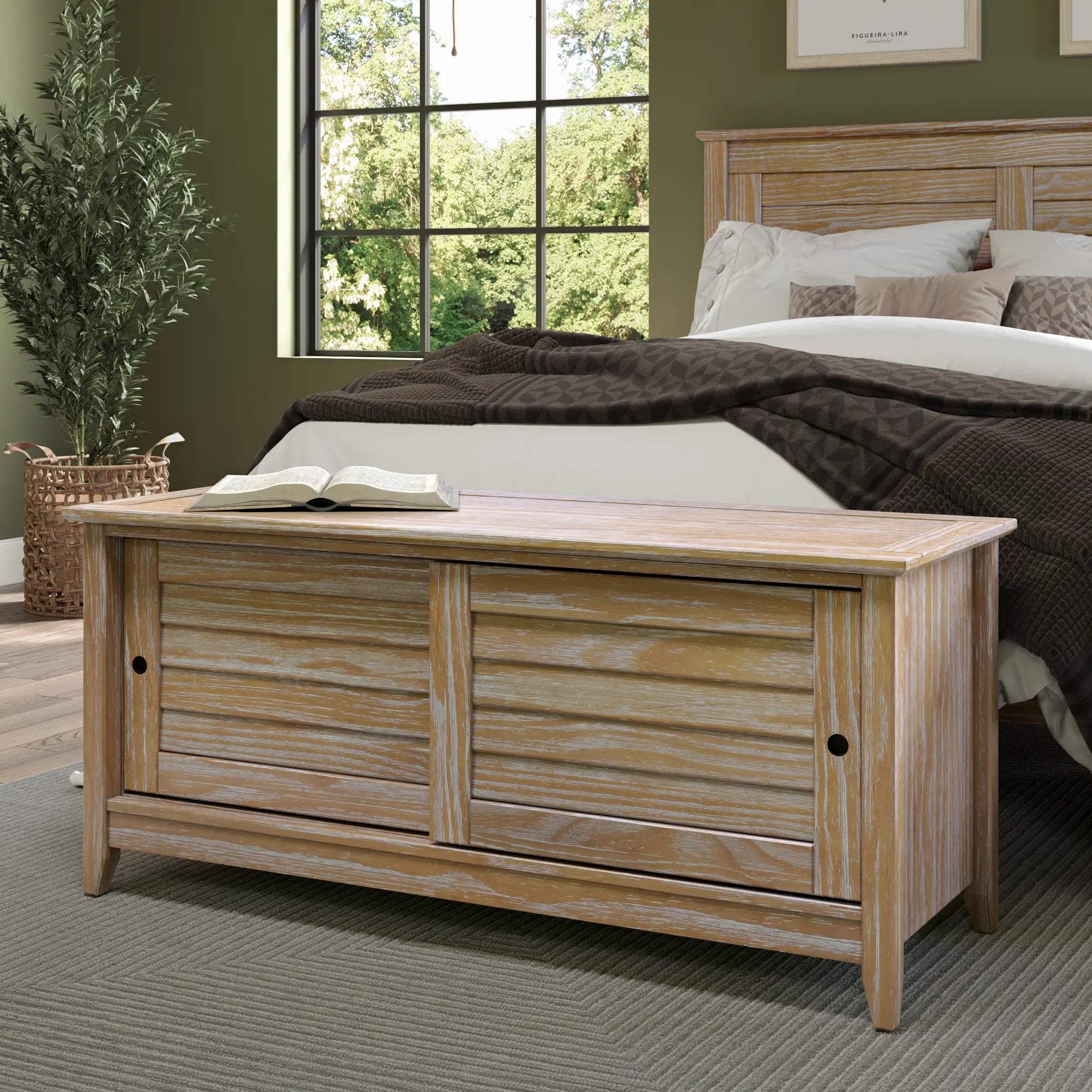 Greenport Storage Bench - Stylish and Functional Entryway Organizer with Seat | Perfect for Hallway, Living Room, and Bedroom Storage Solutions
