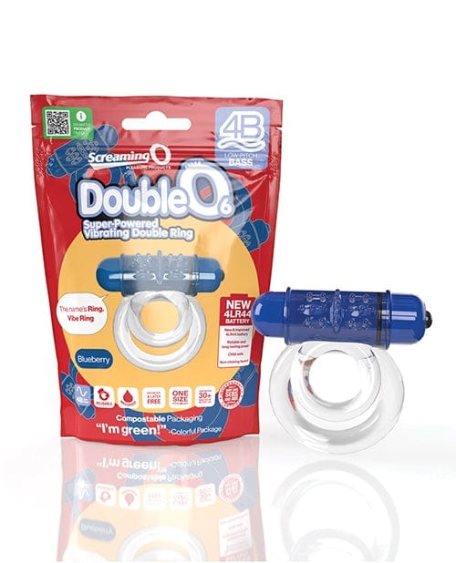 Screaming O 4B DoubleO 6 Blueberry Vibrating Cock Ring - Enhance Intimacy & Pleasure for Couples - Perfect for Date Nights & Romantic Moments
